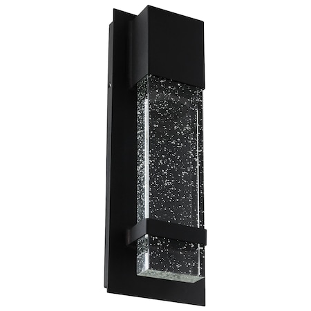 Sunlite LED Wall Sconce with Rain Glass Panel 13.75" Tall 5" Wide 9W Indoor/Outdoor Black 5000K 81222-SU